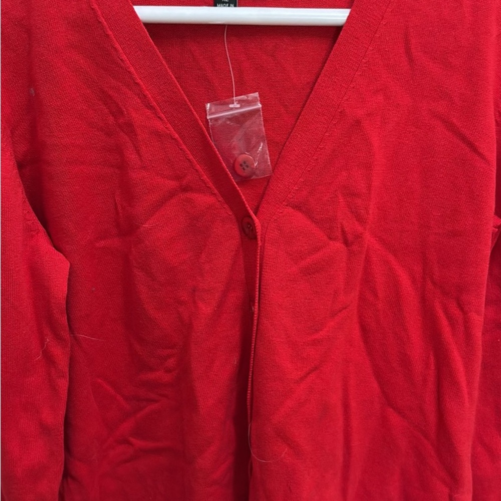 Red V-Neck Women's Sweater